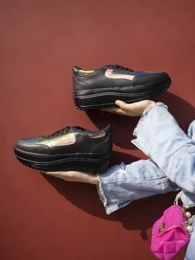 Stylestry Womens & Girls Black Casual Sneakers Shoes