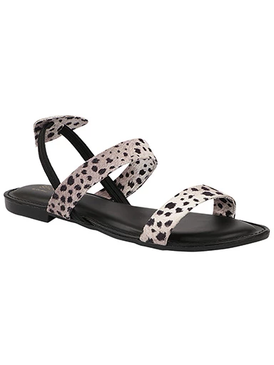 Stylestry Womens & Girls Grey Printed Open Toe Flats