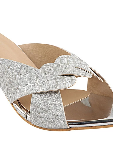 Stylestry Women's & Girl's Silver Peep Toes Block Heels
