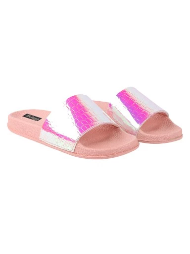 Stylestry Women & Girls Embellished Pink Sliders