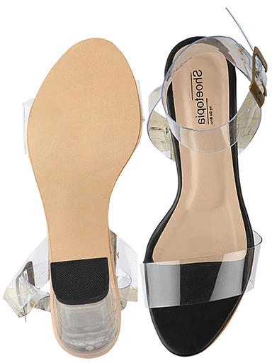Stylestry Womens & Girls Black Block Heels Sandals with Buckles
