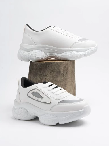 Stylestry Womens & Girls White Lace Up Stylish Casual Sneakers Shoes