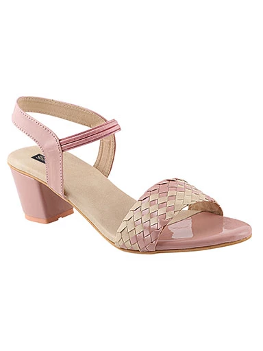 Stylestry Women's & Girl's Pink Pointed Toe Block Heeled Sandals