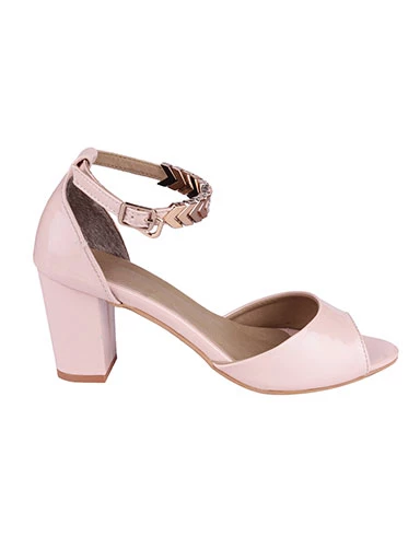 Stylestry Womens & Girls Pink Block Heels Solid Peep Toes Sandals