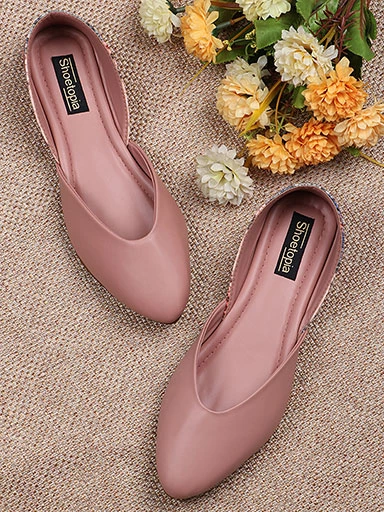 Stylestry Womens & Girls Peach Solid Ballerinas Flats