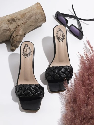 Stylestry Women Black Block Sandals