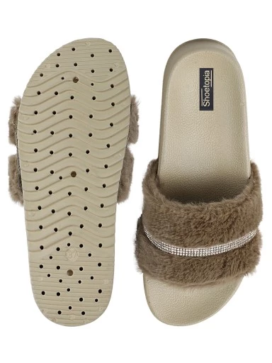 Stylestry Women & Girls Fur Brown Platform Heels