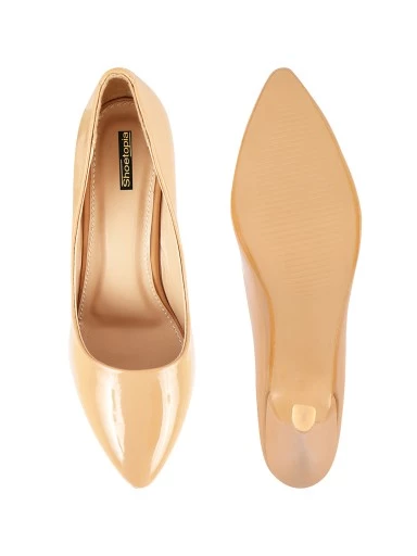 Stylestry Womens & Girls Tan Solid Stiletto Pumps