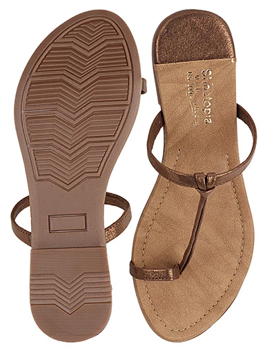 Stylestry Womens & Girls Copper-Toned Solid One Toe Flats