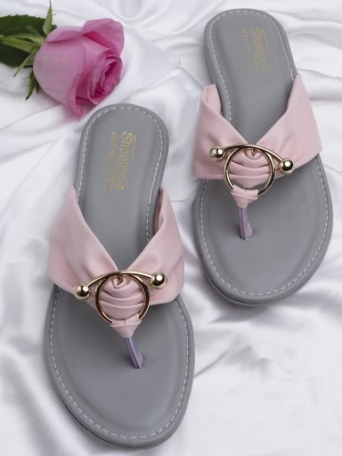 Stylestry Womens & Girls Pink Flats T-Strap Flats
