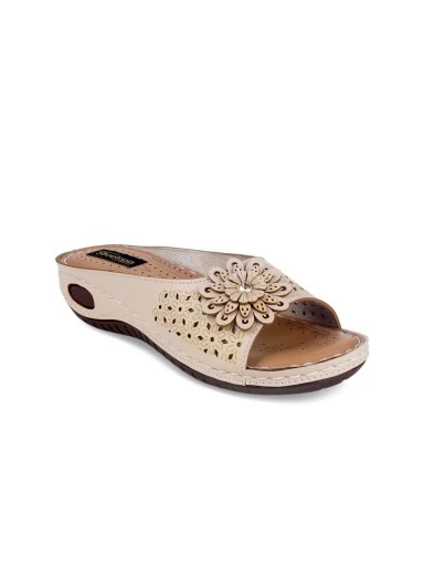 Stylestry Women Beige Solid Open Toe Flats