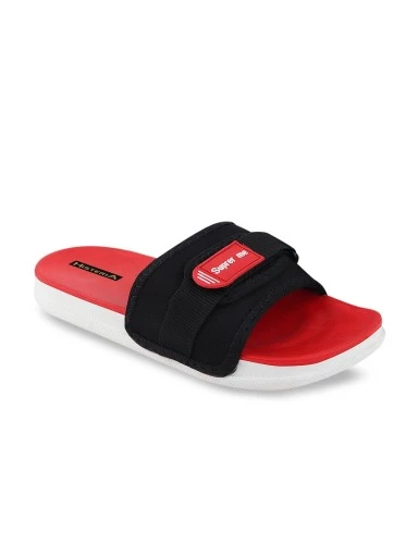 Stylestry Women Red Buckle Sliders