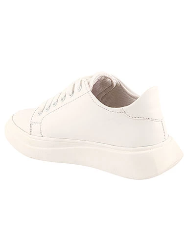 Stylestry Womens & Girls White Lace Up Trending Casual Sneakers