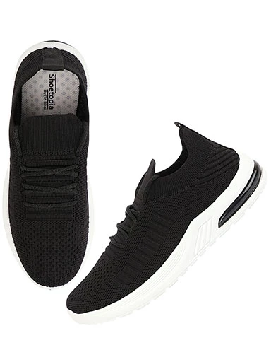 Stylestry Womens & Girls Black Lace Up Walking Shoes