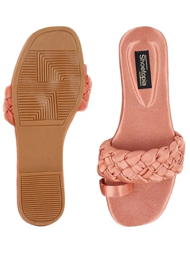 Stylestry Women Peach-Coloured One Toe Flats