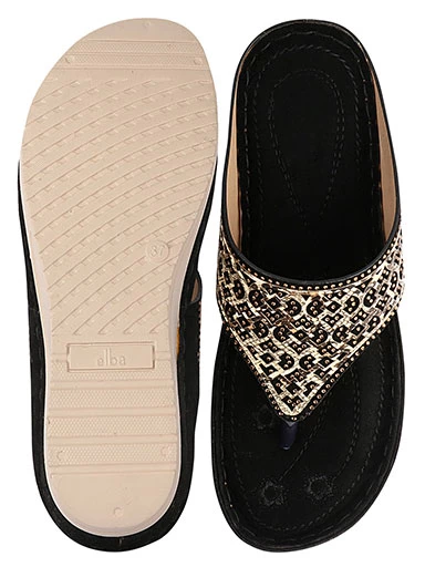 Stylestry Women's & Girl's Ortho Care Dr Orthopaedic Super Comfort Fit Black Cushion Sandals