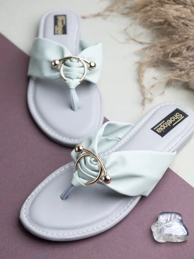 Stylestry Womens & Girls Green Flats T-Strap Flats