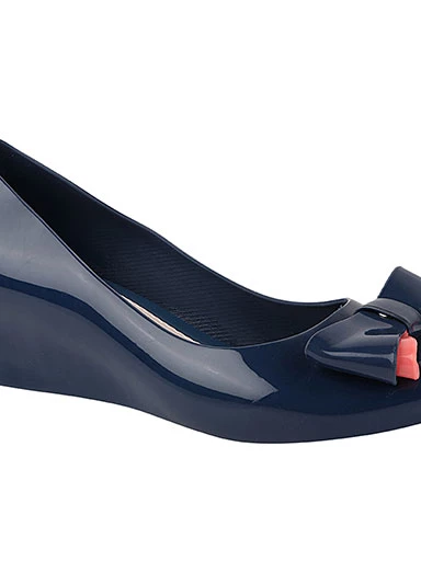 Stylestry Women's & Girl's Blue Wedge Pumps with Bows