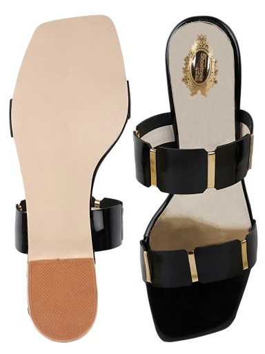 Stylestry Women Black Solid Block Sandals