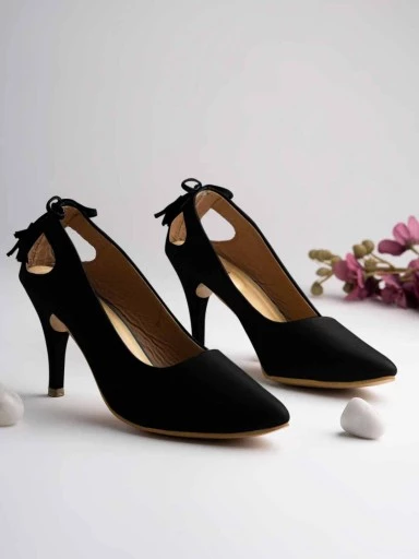 Stylestry Womens & Girls Black Stiletto Heeled Solid Mules