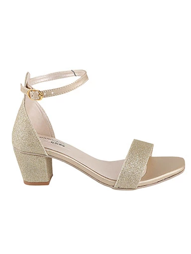 Stylestry Womens & Girls Cream Embellished Block Heels Sandals