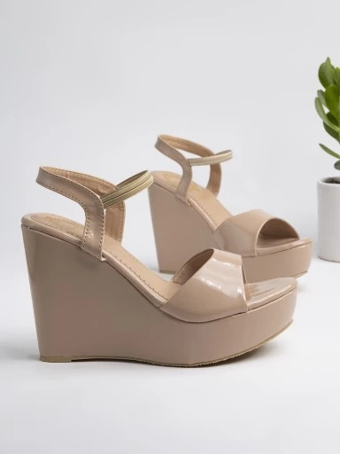 Stylestry Women's & Girl's Beige Platform Wedges Heels