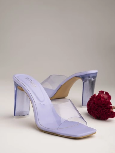 Stylestry Women & Girls Purple Block Heels