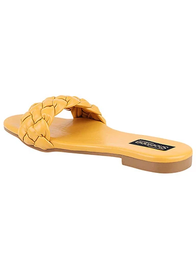 Stylestry Womens & Girls Yellow Open Toe Flats