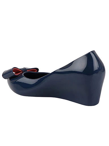 Stylestry Women's & Girl's Blue Wedge Pumps with Bows