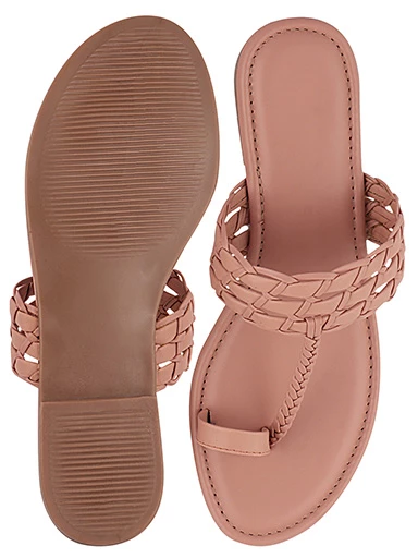 Stylestry Womens & Girls Pink Solid Faux Fur One Toe Flats