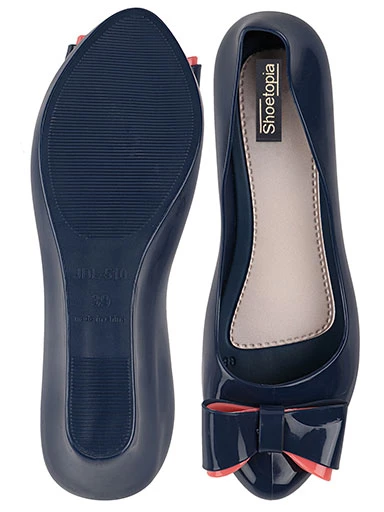 Stylestry Women's & Girl's Blue Wedge Pumps with Bows