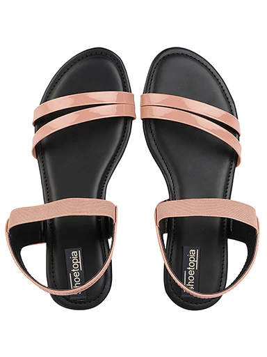 Stylestry Womens & Girls Peach-Coloured Open Toe Flats