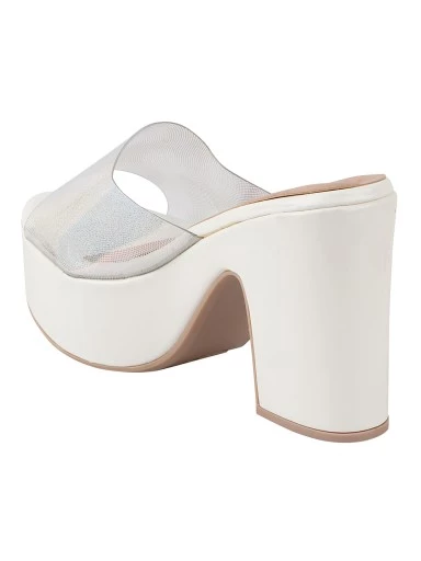 Stylestry Women & Girls WHITE BLOCK Heels