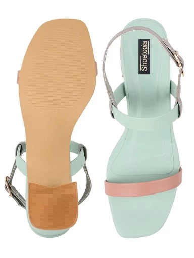 Stylestry Womens & Girls Colourblocked Block Heels Sandals