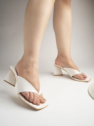 Stylestry Women & Girls White Block Heels