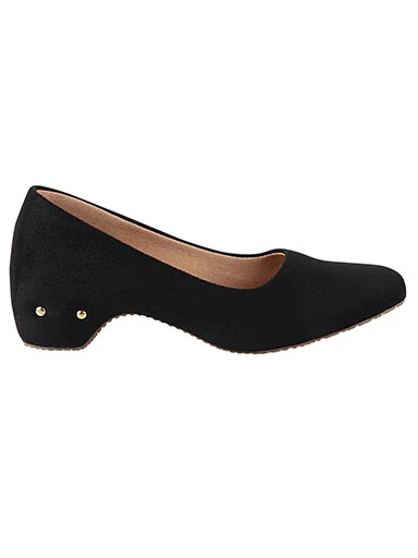 Stylestry Women's & Girl's Black Textured Block Heels Pumps