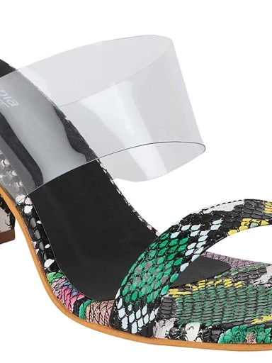 Stylestry Womens & Girls Black Animal Print Block Heels