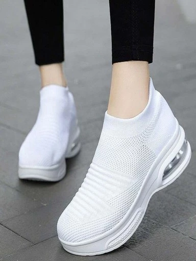 Stylestry Women White Walking Shoes