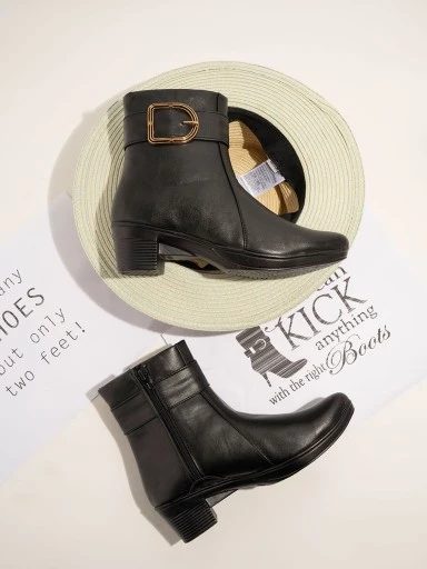 Stylestry Stylish Trendy Smart Casual Black Boots For Women & Girls