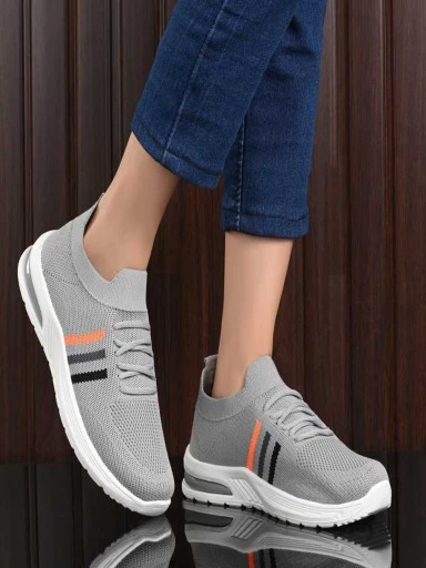 Stylestry Womens & Girls Grey Lace Up Casual Walking Shoes