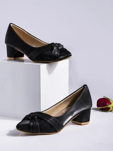Stylestry Women's & Girl's Black Block Heels Pumps