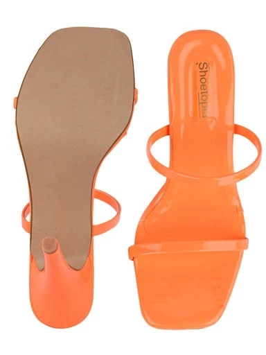Stylestry Orange Stiletto Sandals