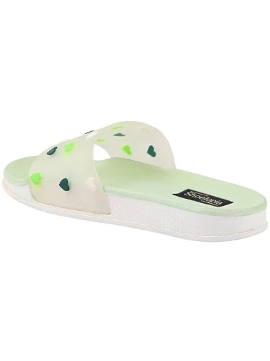 Stylestry Women Green Printed Rubber Sliders