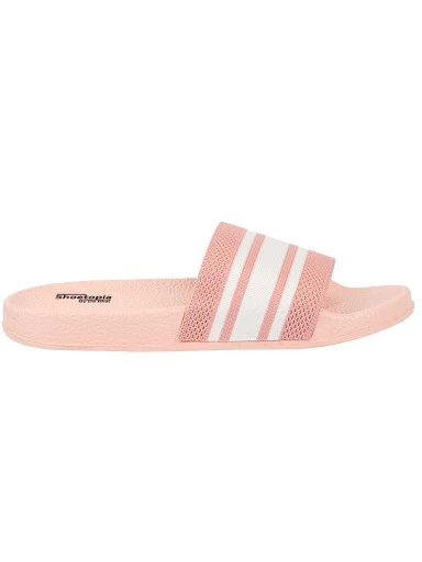 Stylestry Women Pink & White Striped Sliders