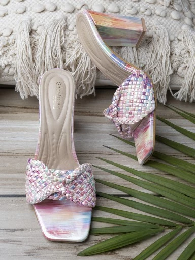 Stylestry Women Multicolor Peep Toe Block Heels