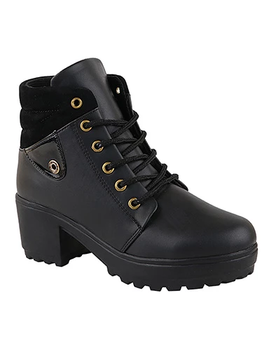 Stylestry Womens & Girls Black Block Heeled Boots