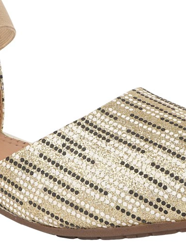 Stylestry Golden Women Flat Mules Bellies Sandals