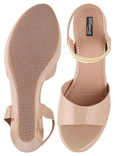 Stylestry Women's & Girl's Beige Platform Wedges Heels