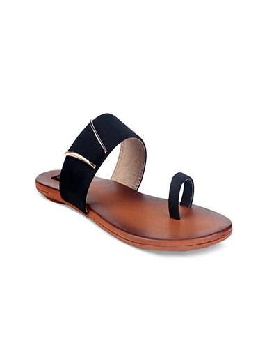 Stylestry Womens & Girls Black Solid One Toe Flats