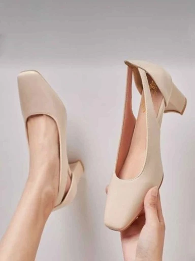Stylestry Trendy Casual Party Wear Nude Cream Pumps For Women & Girls